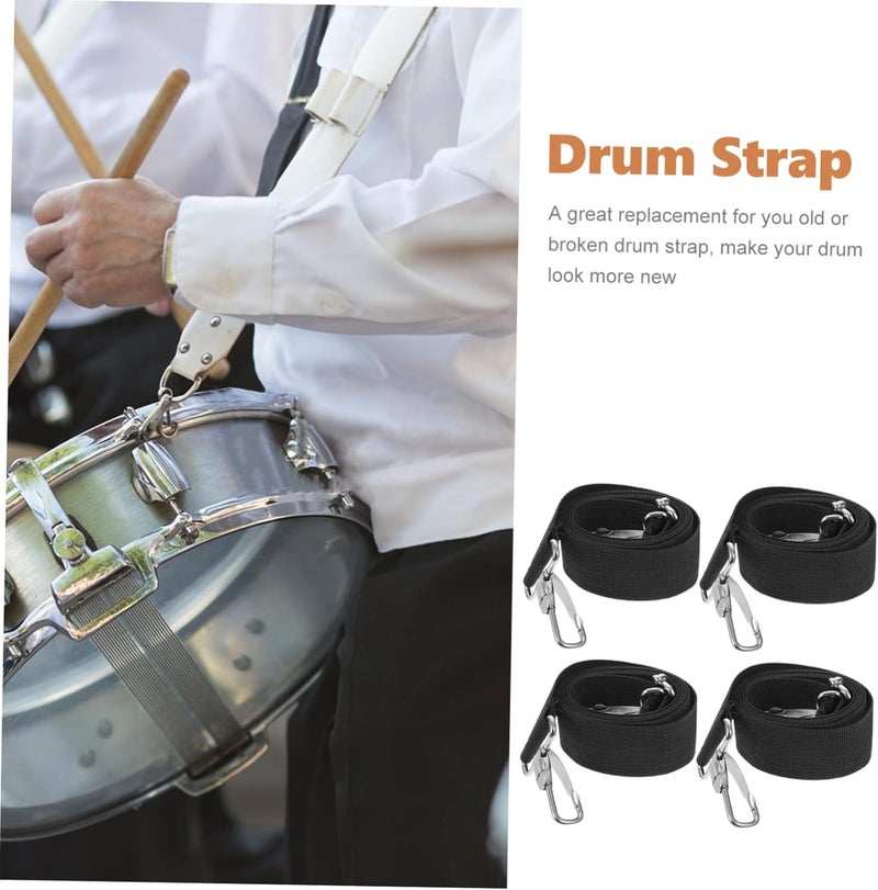 OFFSCH 4Pcs Snare Drum Strap with Metal Hooks Polyester Hooks Adjustable Drum Straps Snare Belt for Marching Band - Image 5